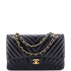 Classic Double Flap Bag Chevron Calfskin Medium