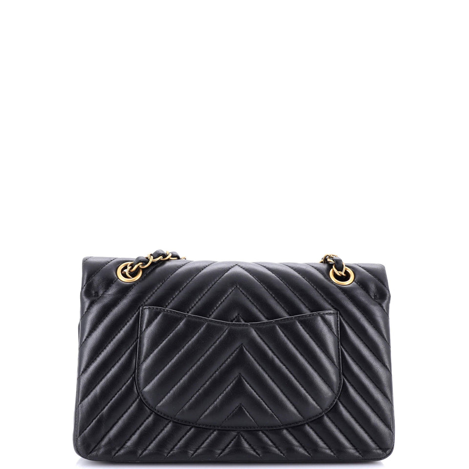 Classic Double Flap Bag Chevron Calfskin Medium