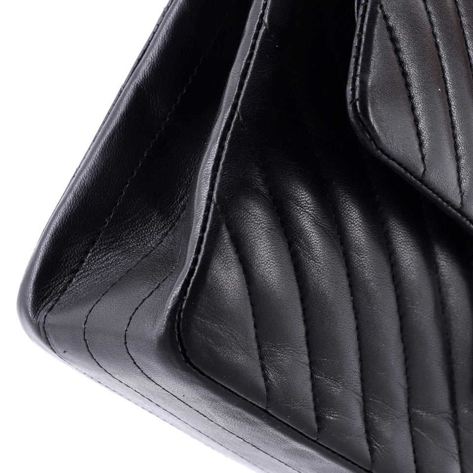 Classic Double Flap Bag Chevron Calfskin Medium