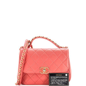 Chain Infinity Top Handle Bag Quilted Lambskin Small