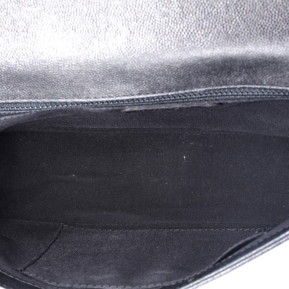 So Black Boy Flap Bag Quilted Caviar New Medium