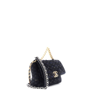 19 Flap Bag Quilted Tweed and Ribbon Medium