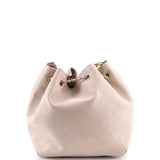 Covered CC Drawstring Bucket Bag Stitched Calfskin Medium