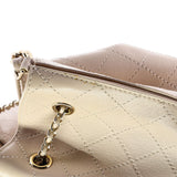 Covered CC Drawstring Bucket Bag Stitched Calfskin Medium