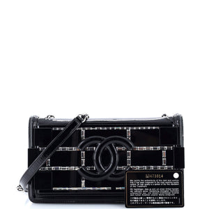 Boy Brick Flap Bag Patent with Crystal Inlaid Plexiglass Horizontal