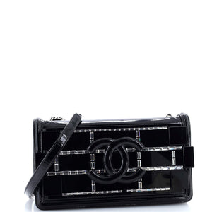 Boy Brick Flap Bag Patent with Crystal Inlaid Plexiglass Horizontal