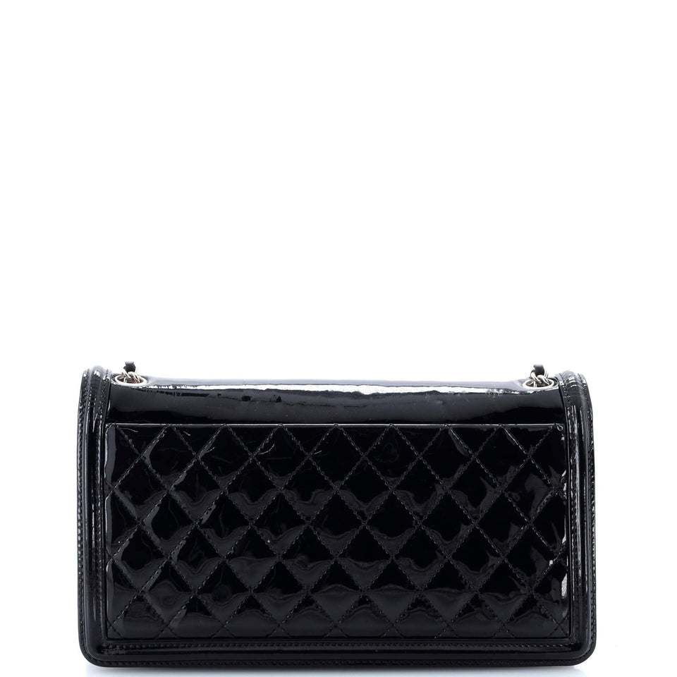 Boy Brick Flap Bag Patent with Crystal Inlaid Plexiglass Horizontal