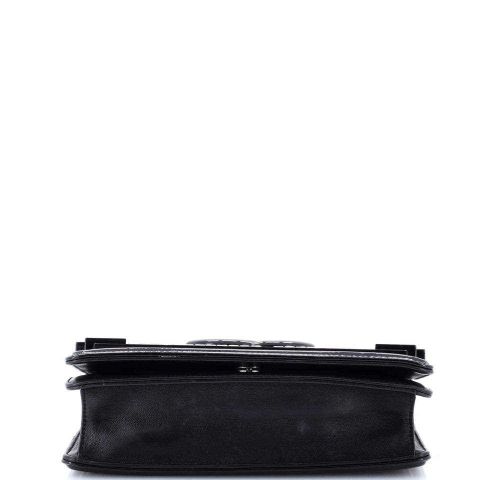Boy Brick Flap Bag Patent with Crystal Inlaid Plexiglass Horizontal