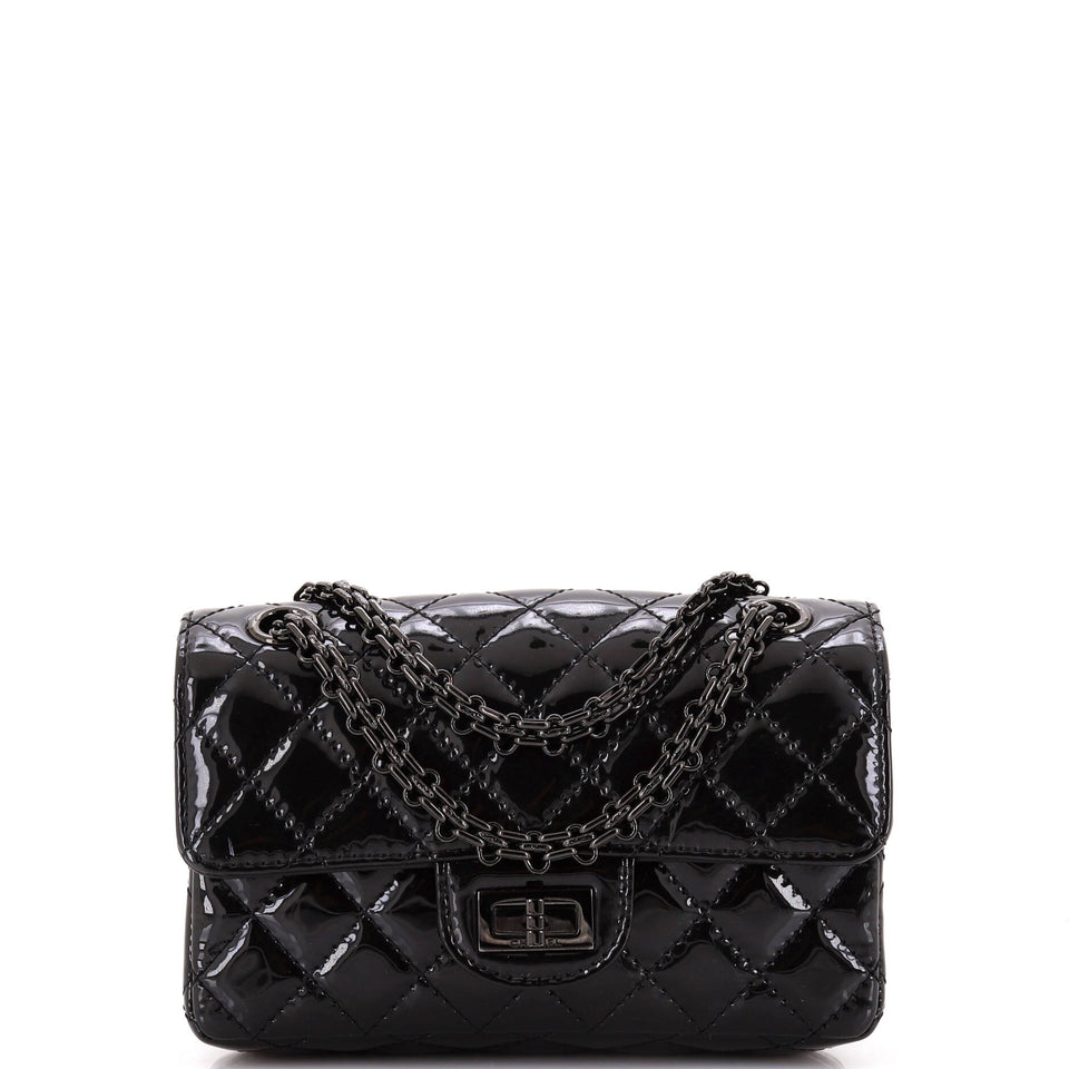So Black Reissue 2.55 Flap Bag Quilted Patent Mini