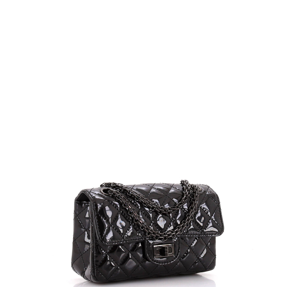 So Black Reissue 2.55 Flap Bag Quilted Patent Mini
