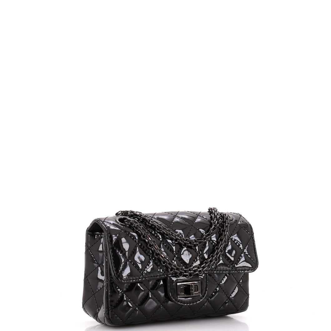 So Black Reissue 2.55 Flap Bag Quilted Patent Mini