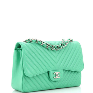 Classic Double Flap Bag Chevron Caviar Jumbo
