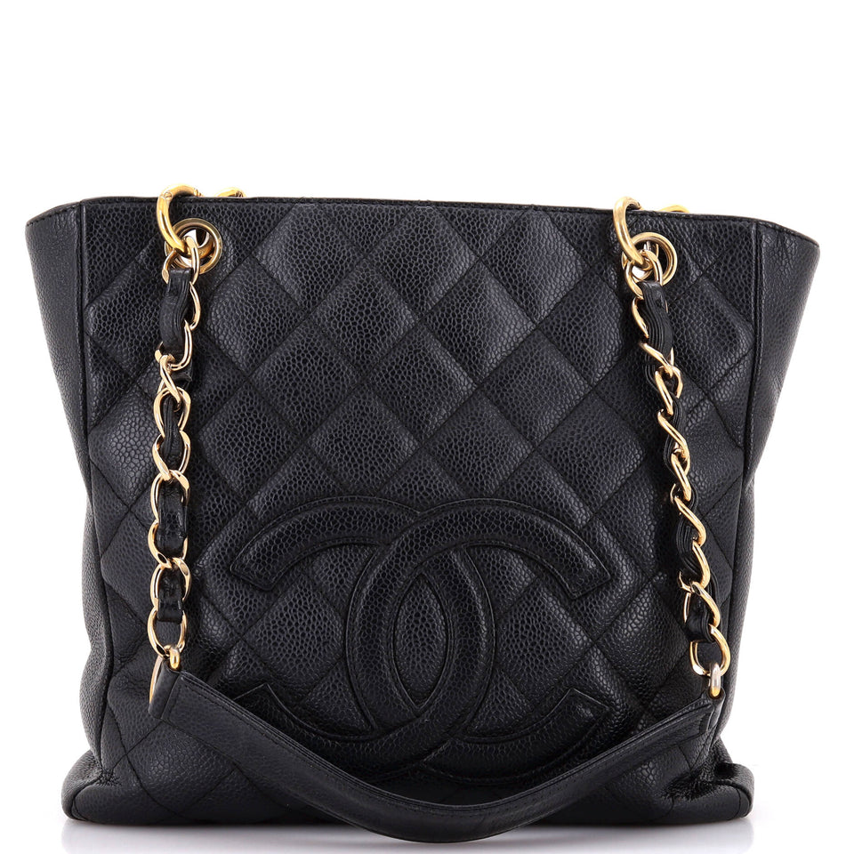 Petite Shopping Tote Quilted Caviar