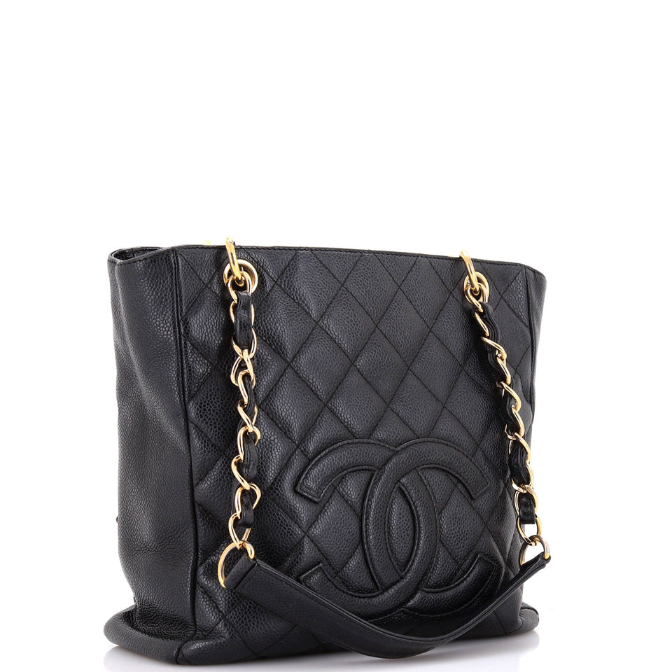 Petite Shopping Tote Quilted Caviar