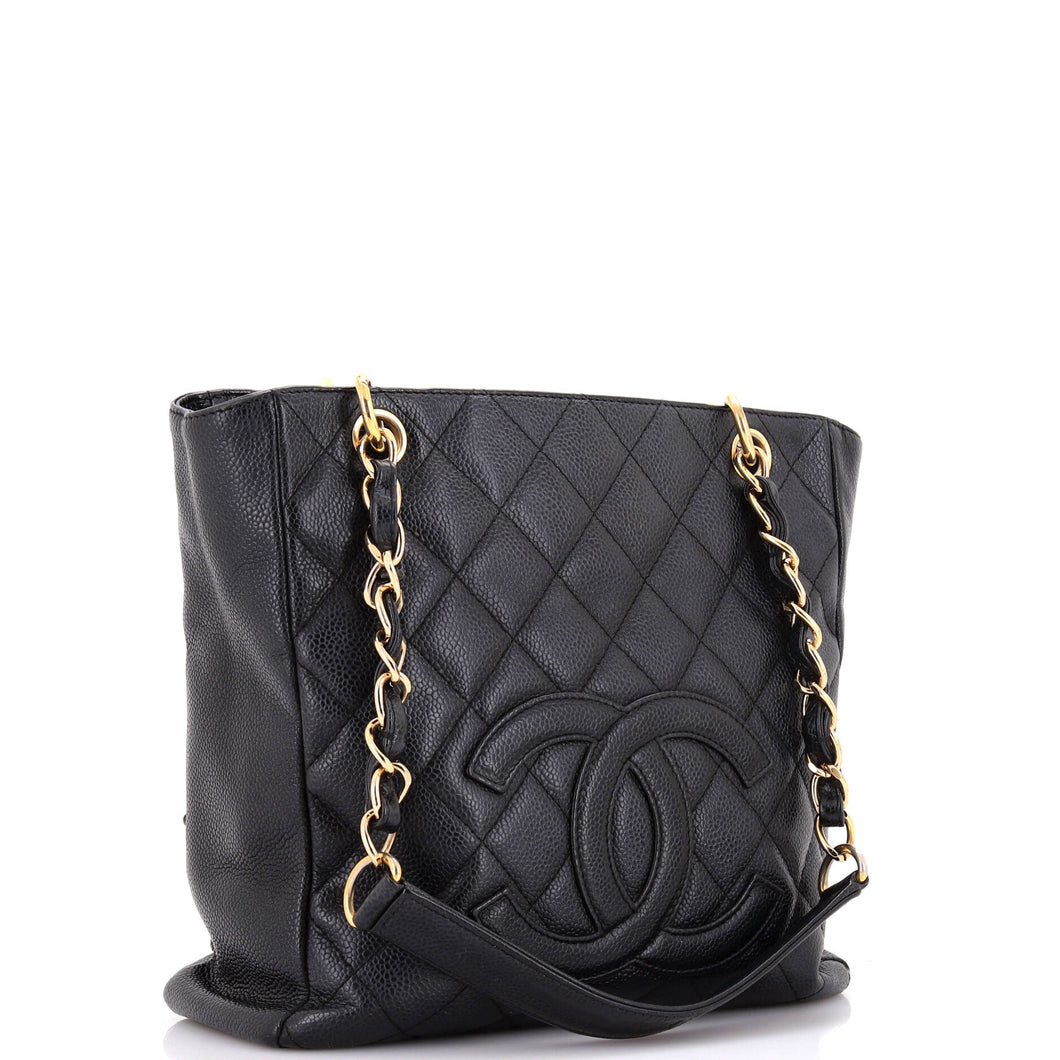Petite Shopping Tote Quilted Caviar