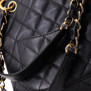 Petite Shopping Tote Quilted Caviar