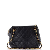 Vintage Chain Tote Quilted Caviar