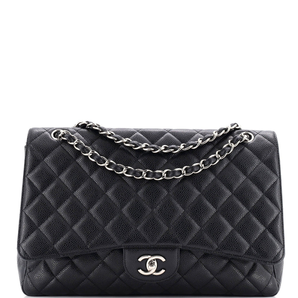 Vintage Classic Single Flap Bag Quilted Caviar Maxi