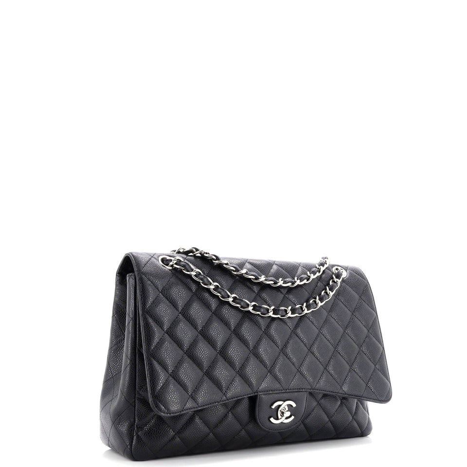 Vintage Classic Single Flap Bag Quilted Caviar Maxi
