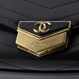 Medal Envelope Flap Bag Chevron Calfskin Small