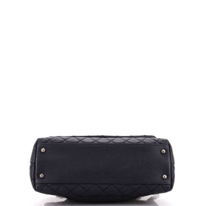 Coco Top Handle Bag Quilted Caviar with Lizard Small