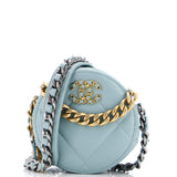 19 Round Clutch with Chain Quilted Leather