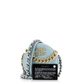 19 Round Clutch with Chain Quilted Leather