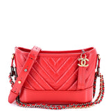 Gabrielle Hobo Chevron Aged Calfskin Small