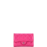 CC Gusset Classic Flap Wallet Quilted Caviar Small