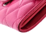 CC Gusset Classic Flap Wallet Quilted Caviar Small