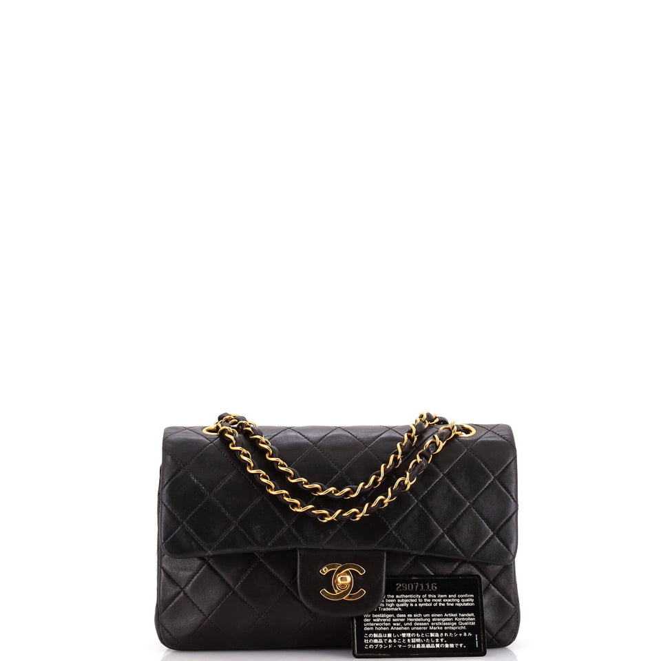 Vintage Classic Double Flap Bag Quilted Lambskin Small