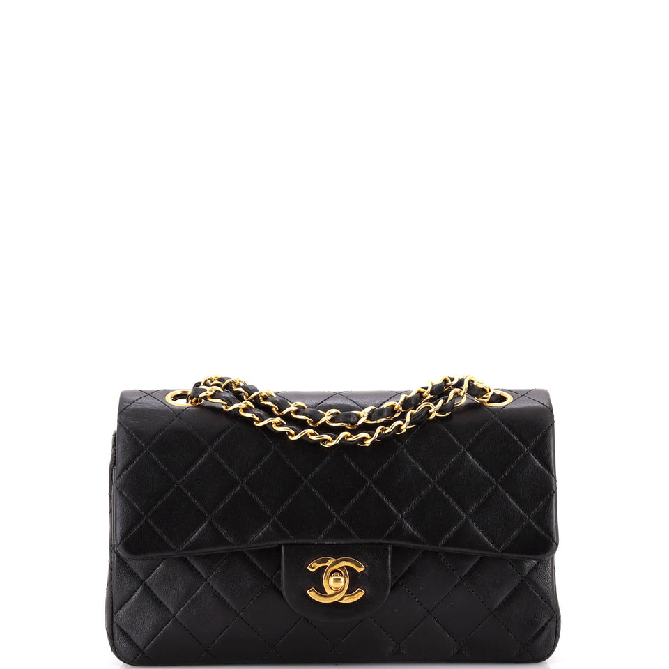 Vintage Classic Double Flap Bag Quilted Lambskin Small