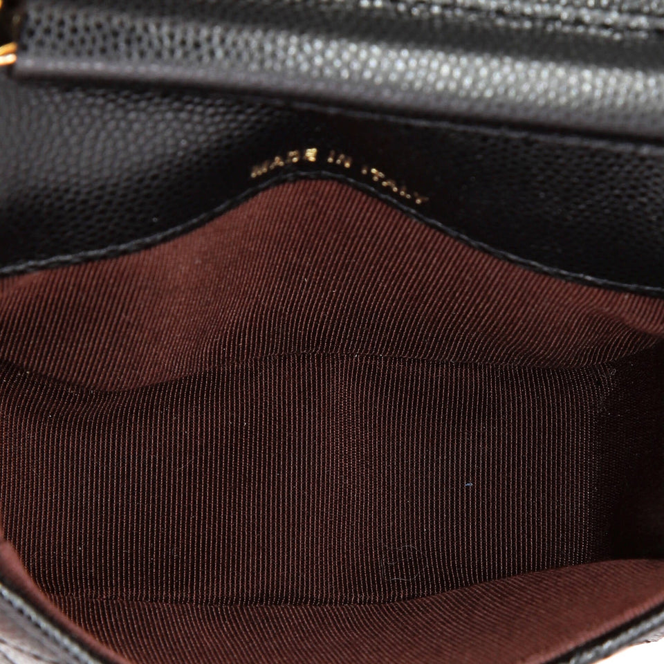 Classic Square Flap Clutch with Chain Quilted Caviar Mini