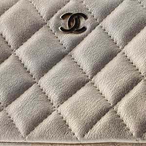 Double Zip Clutch with Chain Quilted Lambskin