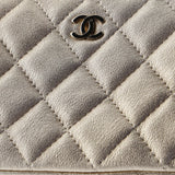Double Zip Clutch with Chain Quilted Lambskin