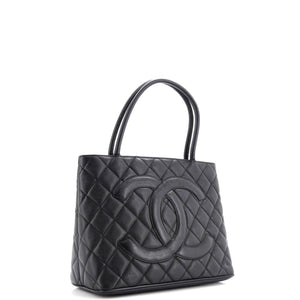 Medallion Tote Quilted Caviar