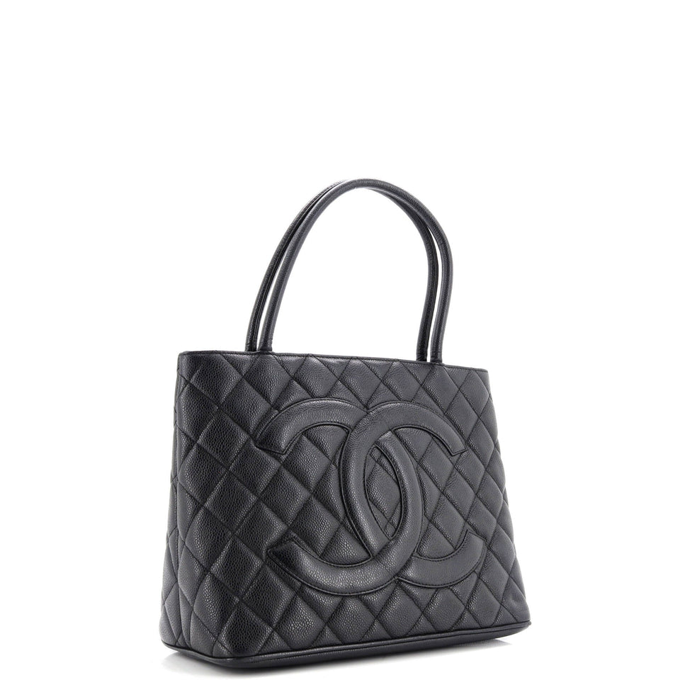 Medallion Tote Quilted Caviar