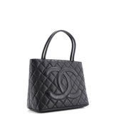 Medallion Tote Quilted Caviar