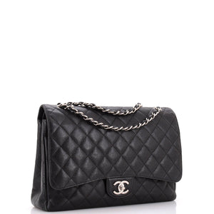 Classic Double Flap Bag Quilted Caviar Maxi