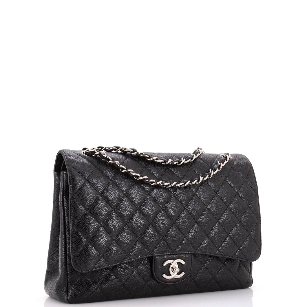 Classic Double Flap Bag Quilted Caviar Maxi