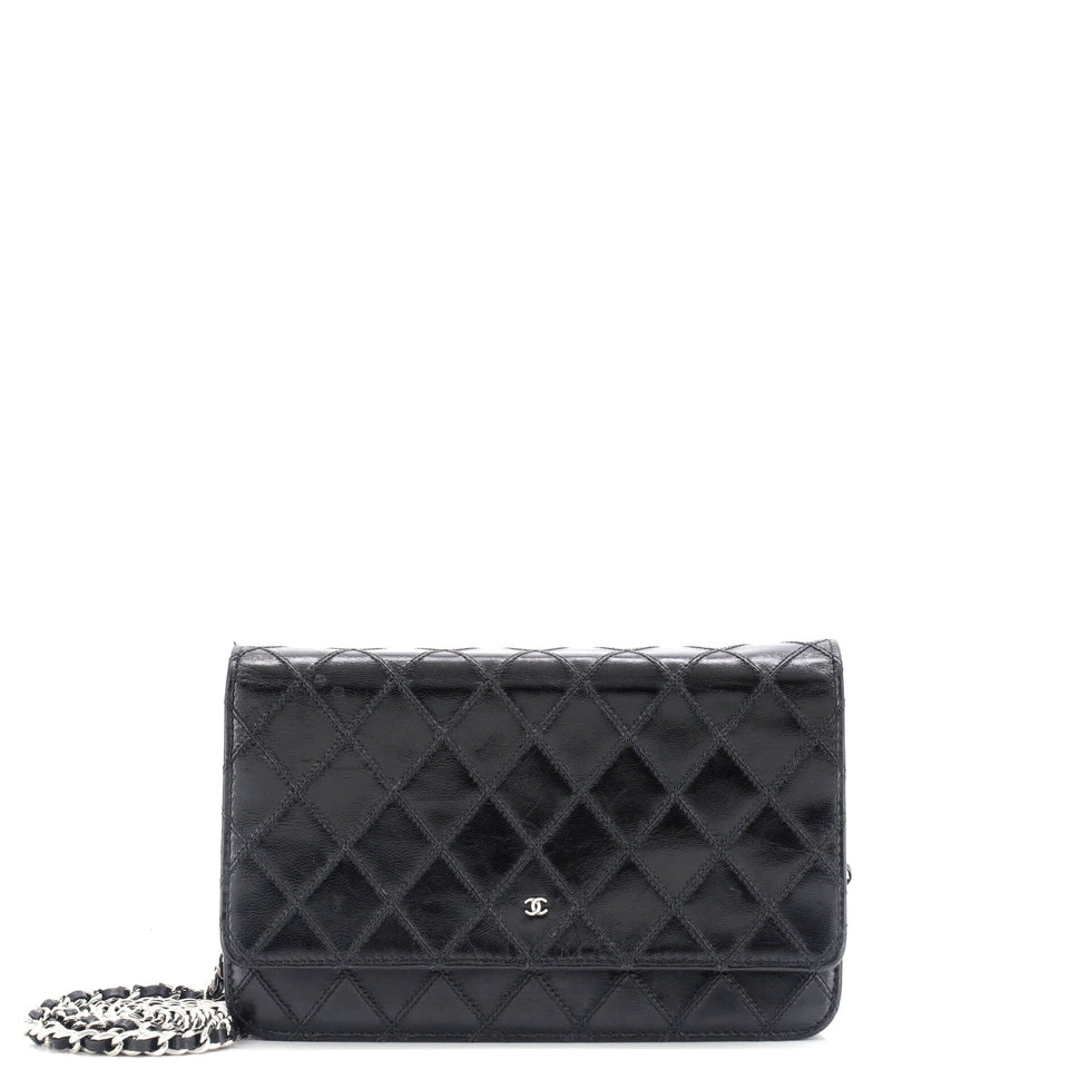 Diamond Stitch Wallet on Chain Quilted Lambskin