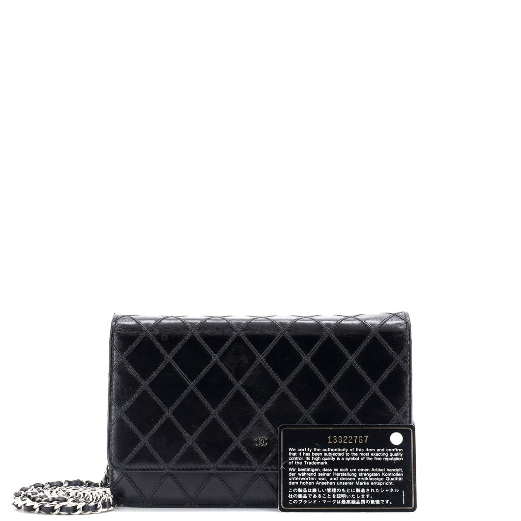 Diamond Stitch Wallet on Chain Quilted Lambskin