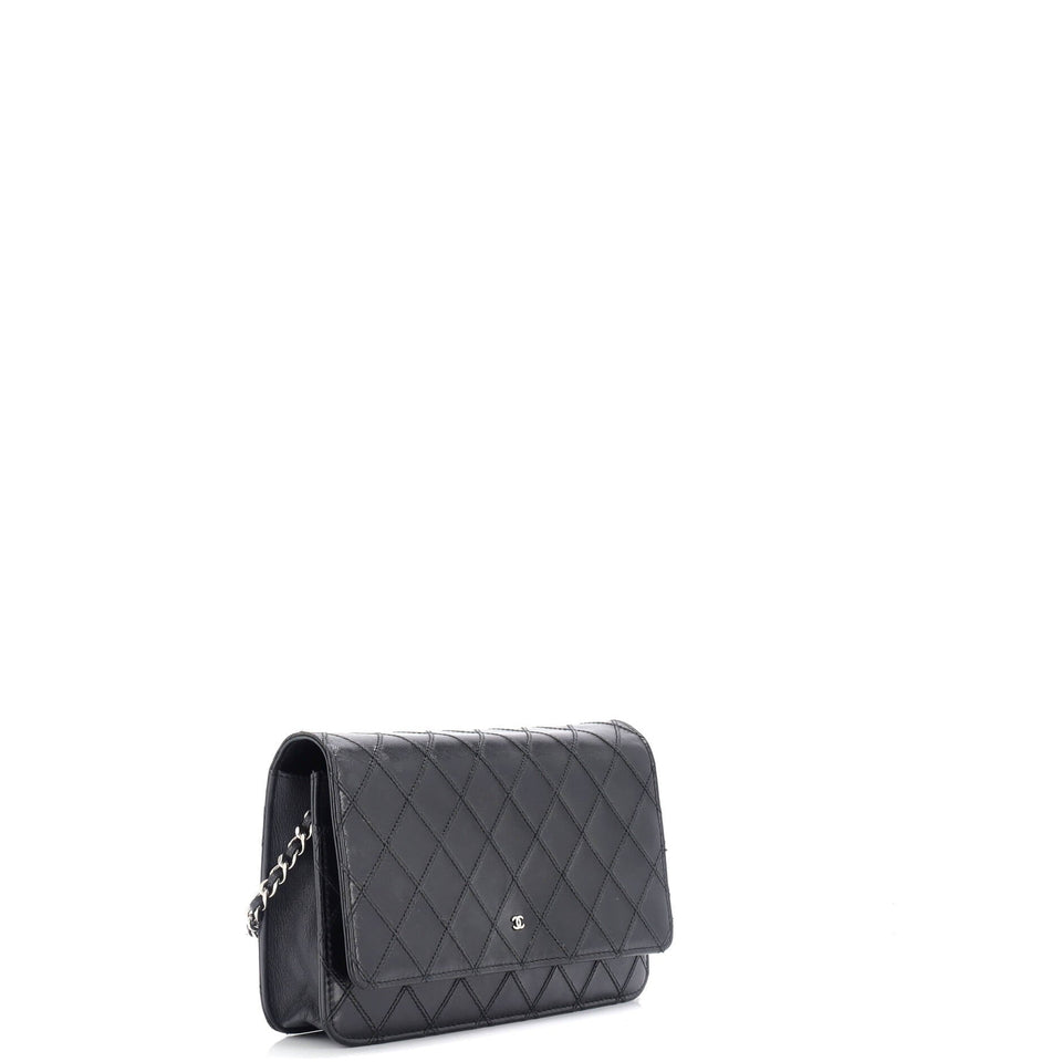 Diamond Stitch Wallet on Chain Quilted Lambskin