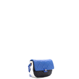 Lacquered Metal CC Flap Bag Quilted Lambskin Small