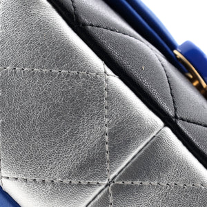 Lacquered Metal CC Flap Bag Quilted Lambskin Small