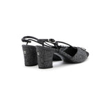 Women's CC Cap Toe Bow Slingback Pumps Tweed and Satin