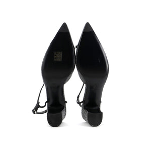 Women's CC Cap Toe Bow Slingback Pumps Tweed and Satin
