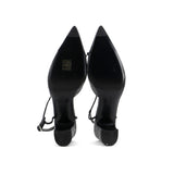 Women's CC Cap Toe Bow Slingback Pumps Tweed and Satin