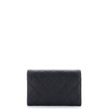 Filigree Flap Wallet Quilted Caviar Medium