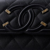 Filigree Flap Wallet Quilted Caviar Medium